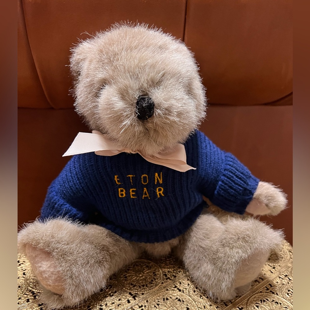 Vintage Elgate Products Ltd UK 1989 Elton Teddy Bear Plush Toy 10” Blue Sweater